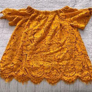 Elegant Yellow Lace Top